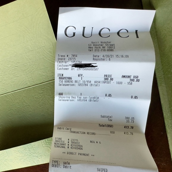 GUCCI LEATHER BELT WITH DOUBLE G BUCKLE (AUTHENTIC) - Picture 7 of 7